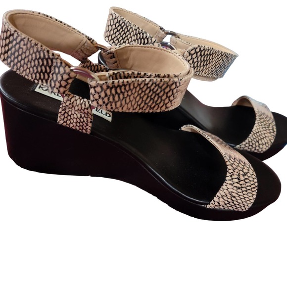 Karl Lagerfeld Paris, Platform Wedge, Snakeskin, - Picture 5 of 5